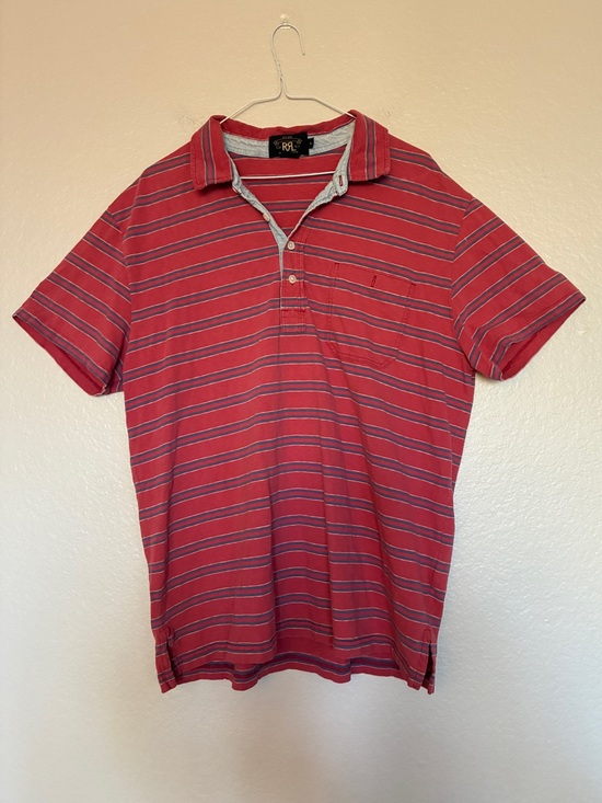 Ralph Lauren Double RL Other - RARE VTG RRL Ralph Lauren Men’s XL Red/Blue Striped Polo Shirt w/ Pocket Preppy